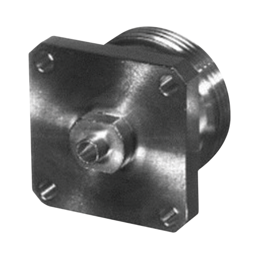 Conector 7-16 DIN Hembra para Chasis y Montaje en Cable Semi-Rígido de 1/4", Plata/ Plata/ Teflón.