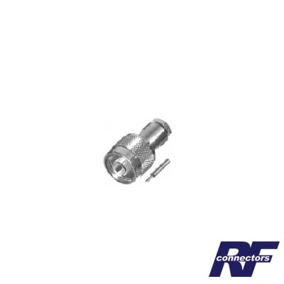 Conector N Macho de Rosca para RG-58/U, RG-142/U, Plata/ Oro/ Teflón.