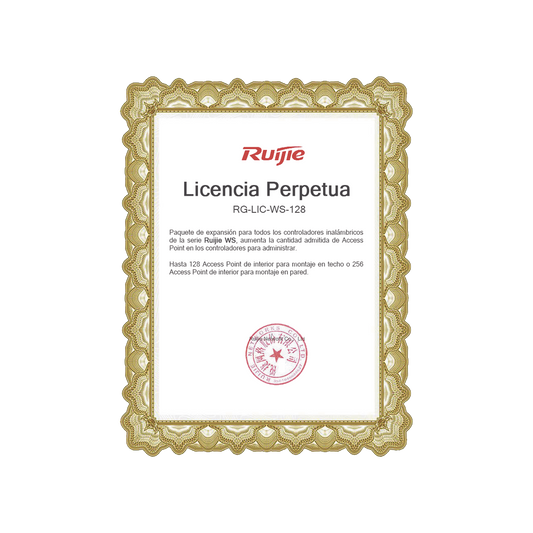 Paquete de expansión para controladores inalámbricos serie Ruijie WS hasta 128 APs interior en techo o 256 APs interior montaje en pared.