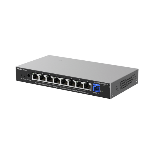 e-Lighten ONU / Switch PoE+ Hibrido, Capa 2 con un Puerto PON 1G SC/UPC y 8 Puertos Ethernet PoE+ 1G hasta 120 Watts y 100 Clientes