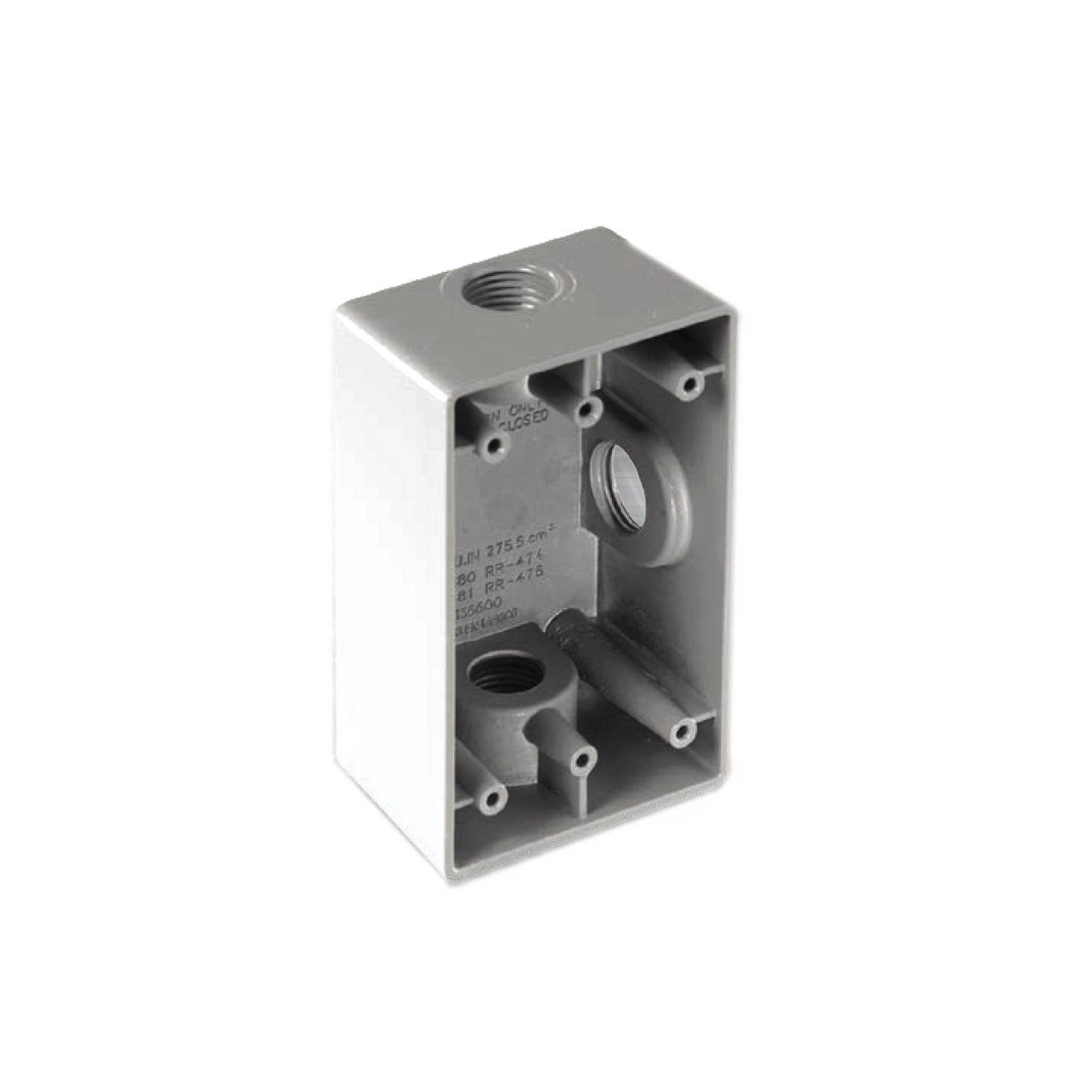 Caja Rectangular de 3/4"/ 4 Bocas/ Con Recubrimiento exterior de PVC e interior Purpura.