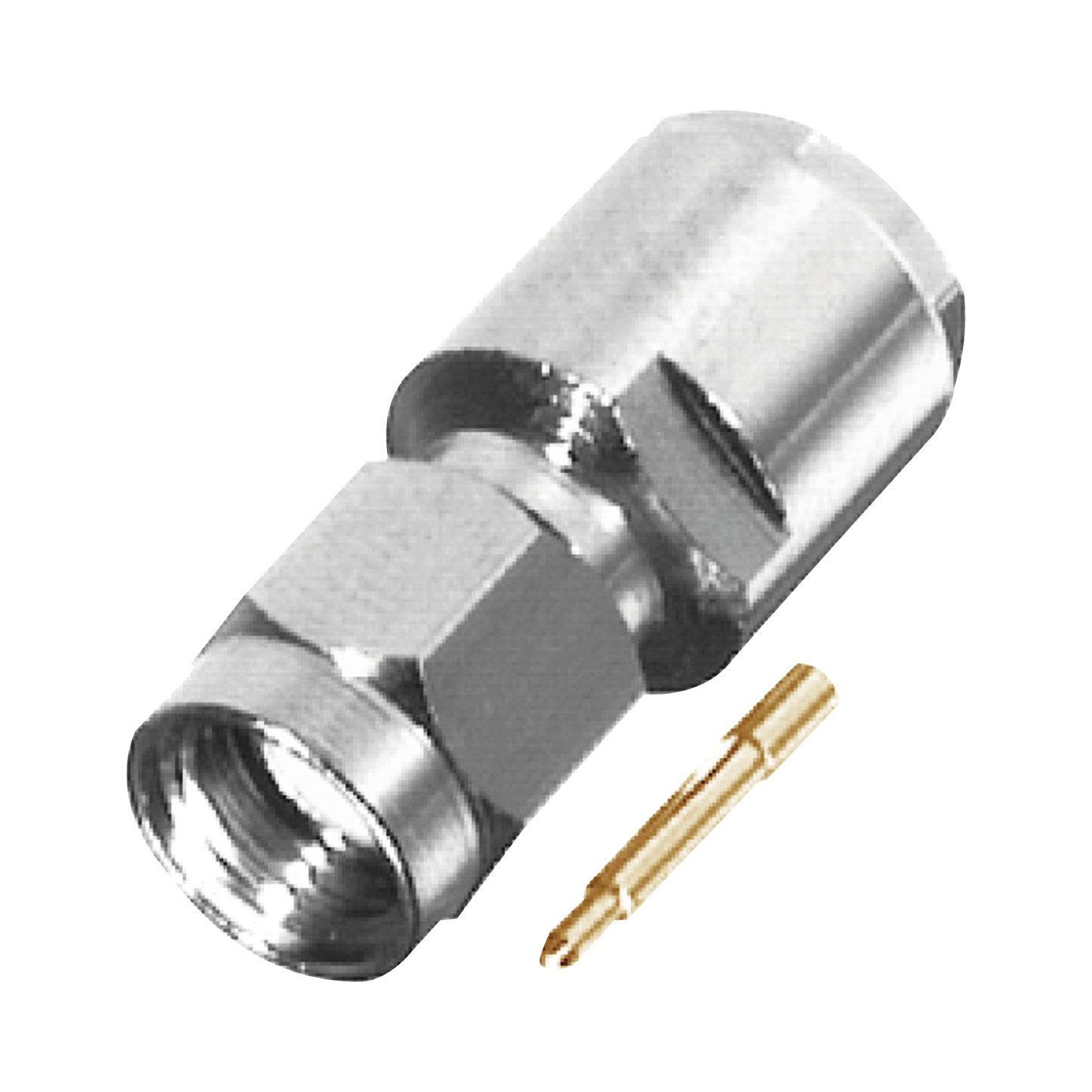 Conector SMA Macho de Rosca para RG-58/U, LMR-195, Grupo C, Níquel/ Oro/ Teflón.â??
