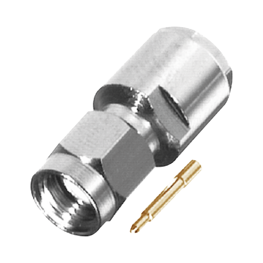 Conector SMA Macho de Rosca para RG-58/U, LMR-195, Grupo C, Níquel/ Oro/ Teflón.â??
