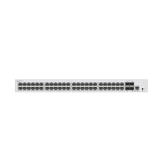 Switch de Distribución/Core Gigabit Administrable Capa 3 / 48 puertos 10/100/1000 Mbps / 4 Puertos 10GE SFP+ Uplink / ERPS / Rutas Estáticas / iStack / Administración Nube Gratis