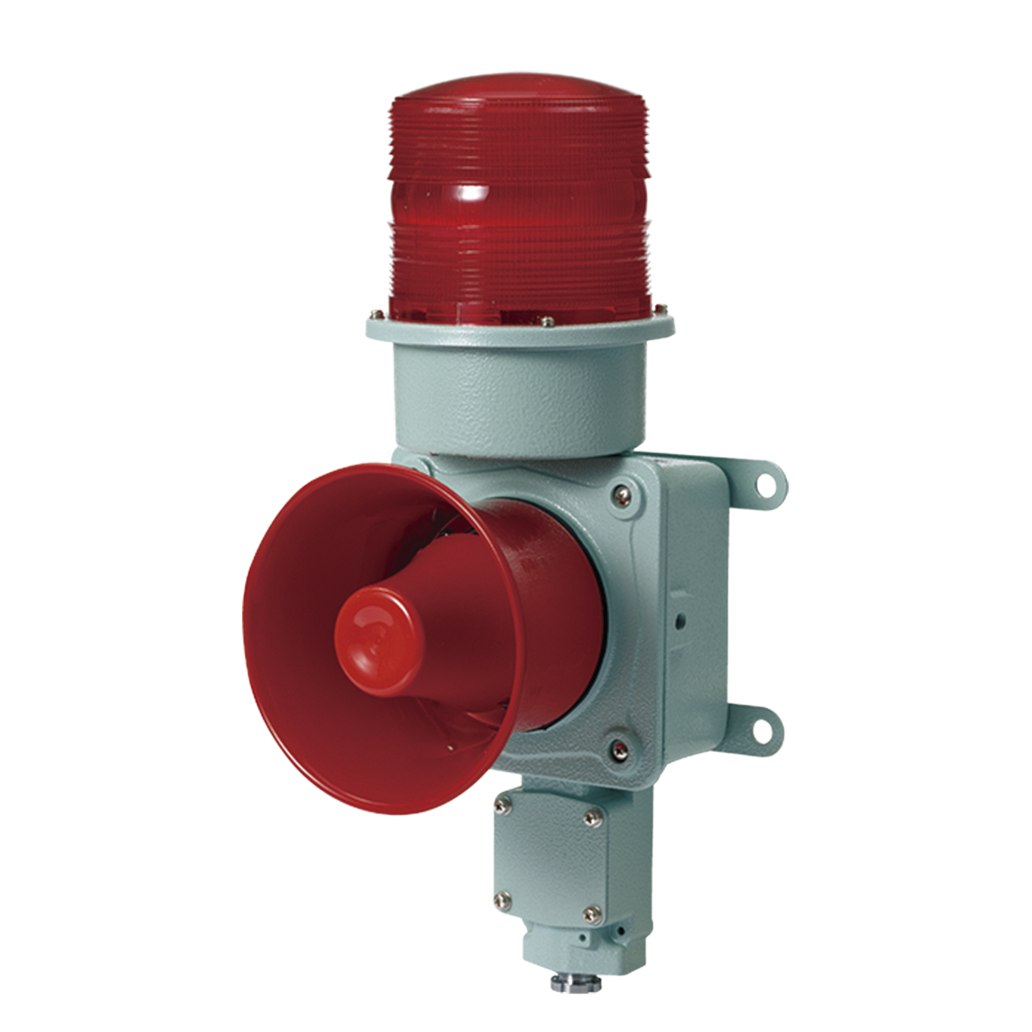 Combinación de baliza LED color roja con sirena electrónica para aplicaciones de la industria pesada máx.120 dB a 24 VCD
