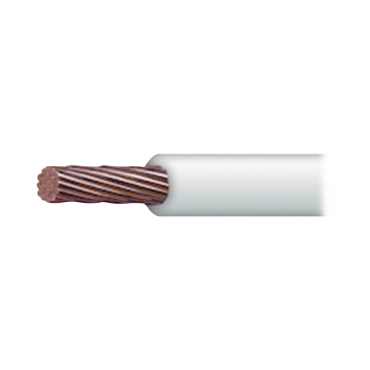 Cable Eléctrico 18 awg color blanco, Conductor de cobre suave. Aislamiento de PVC, auto-extinguible. BOBINA de 100 MTS