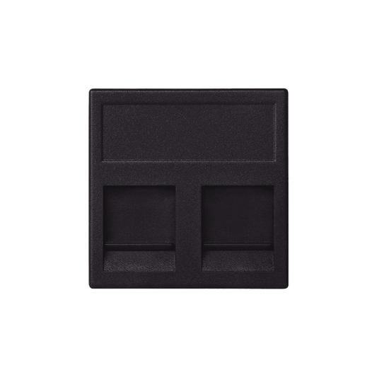 Módulo Color Grafito con 2 Espacios para Jack Keystone con Guardapolvo para las cajas de escritorio Ofiblock y Teleblock / (KB76/14)