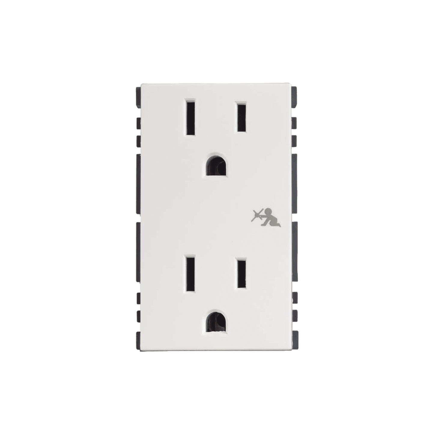 Módulo Color Blanco Duplex de Contactos Eléctricos / Necesita el SM-ADAP-FP Para Fijar a caja para Pavimento / (25424-30)