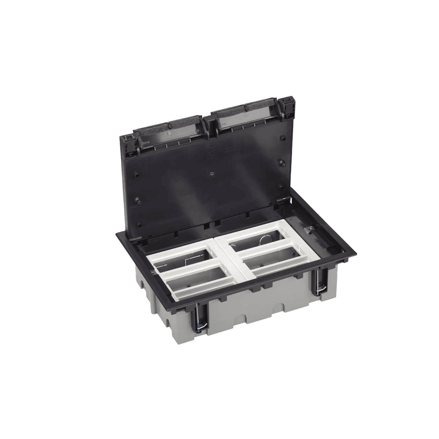 Caja Para Instalación en Piso Falso para Voz, Datos o Contactos Eléctricos / Capacidad para 6 Módulos / Espacio Embellecedor en la Tapa / Profundidad Ajustable de 90 a 120 mm / Los Módulos se Adquieren Aparte / (SF610/14CY)