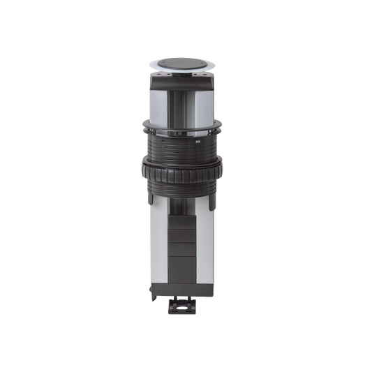 Teleblock Simon K45 para Voz, Datos, Multimedia o Contactos Eléctricos / Capacidad para 5 Módulos K45 / Apertura Automática con Tapa Abatible / Instalación en Mobiliario de Oficina o Comercial / (KTLE205CY)