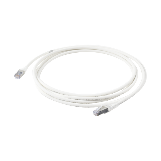 Patch Cord "Skinny" Cat6A Blindado S/FTP, 10ft, Diámetro Reducido 28 AWG, Color Blanco