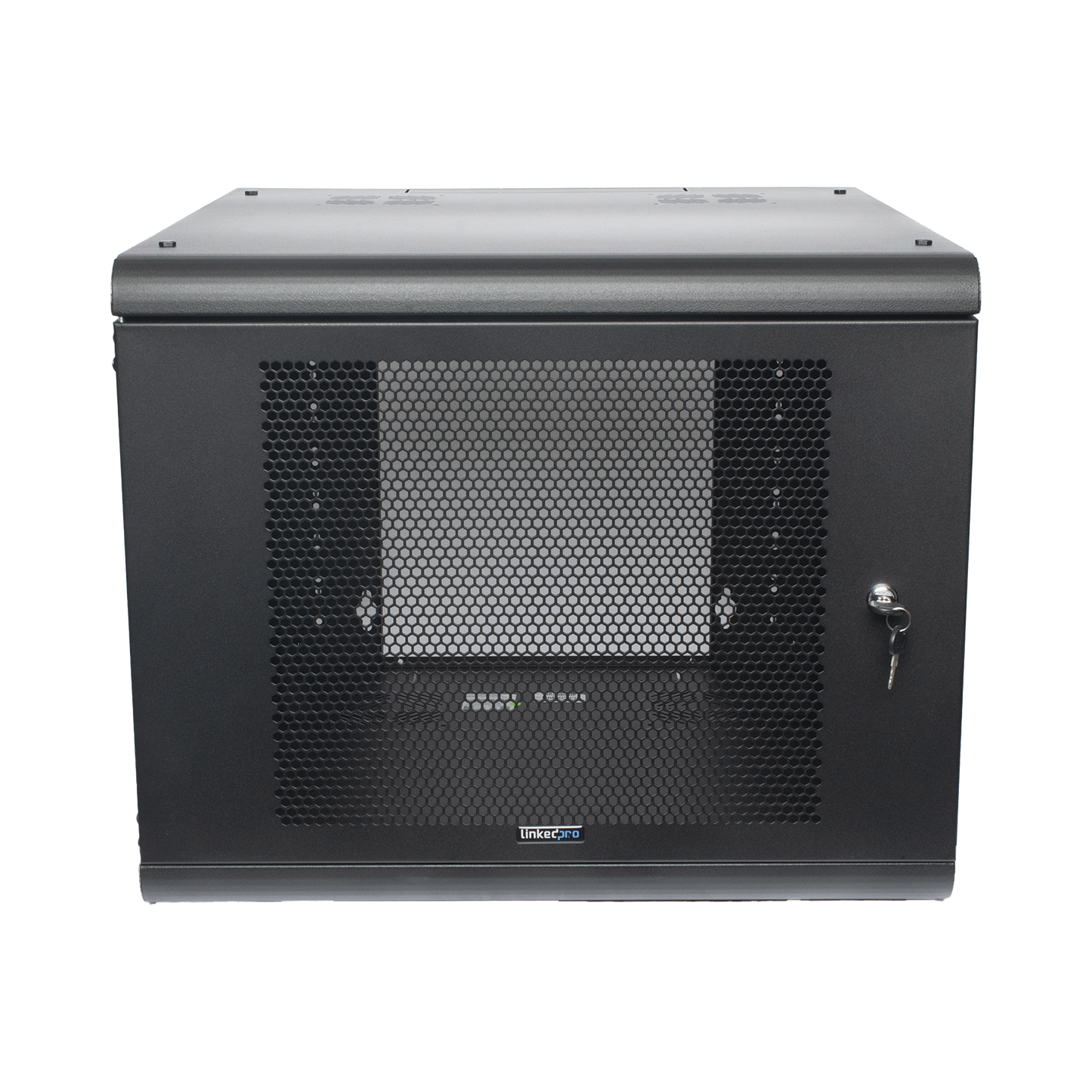 Gabinete de Pared con Puerta Perforada, 635mm de Profundidad, 9U Rack de 19 in, Acero Reforzado