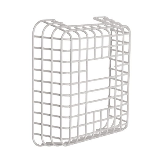 Jaula de acero FIRERAY Damage Stopper® para protección de detectores de haz óptico. Dimensiones 11.52 in (292 mm) altura x 10 in (254 mm) ancho x 3.58 in (91 mm) profundidad