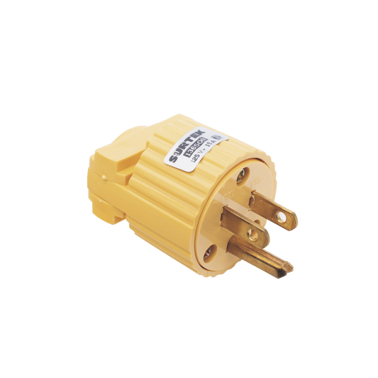 Clavija con Abrazadera Plástica Aterrizada / 127 V CA 15 A Max. / Fabricada en Plastico ABS.