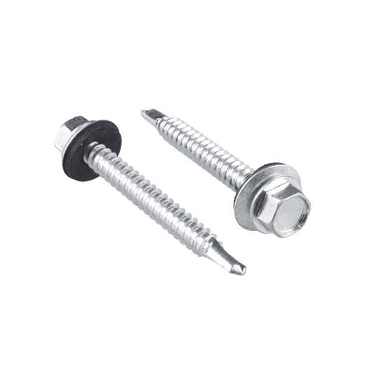 Tornillo - Pija cabeza hexagonal con rondana y punta de broca #14 x 1-1/4", 50 piezas.