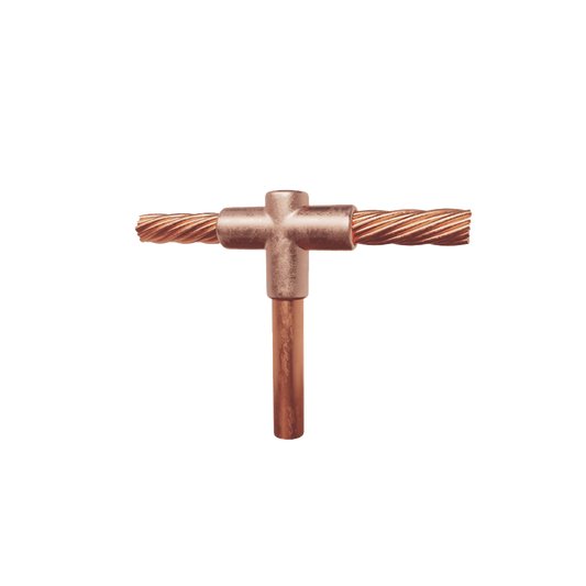 Molde para soldadura exotermica Tipo T, Tope de varilla 5/8 in. a Cable de Paso 4 AWG