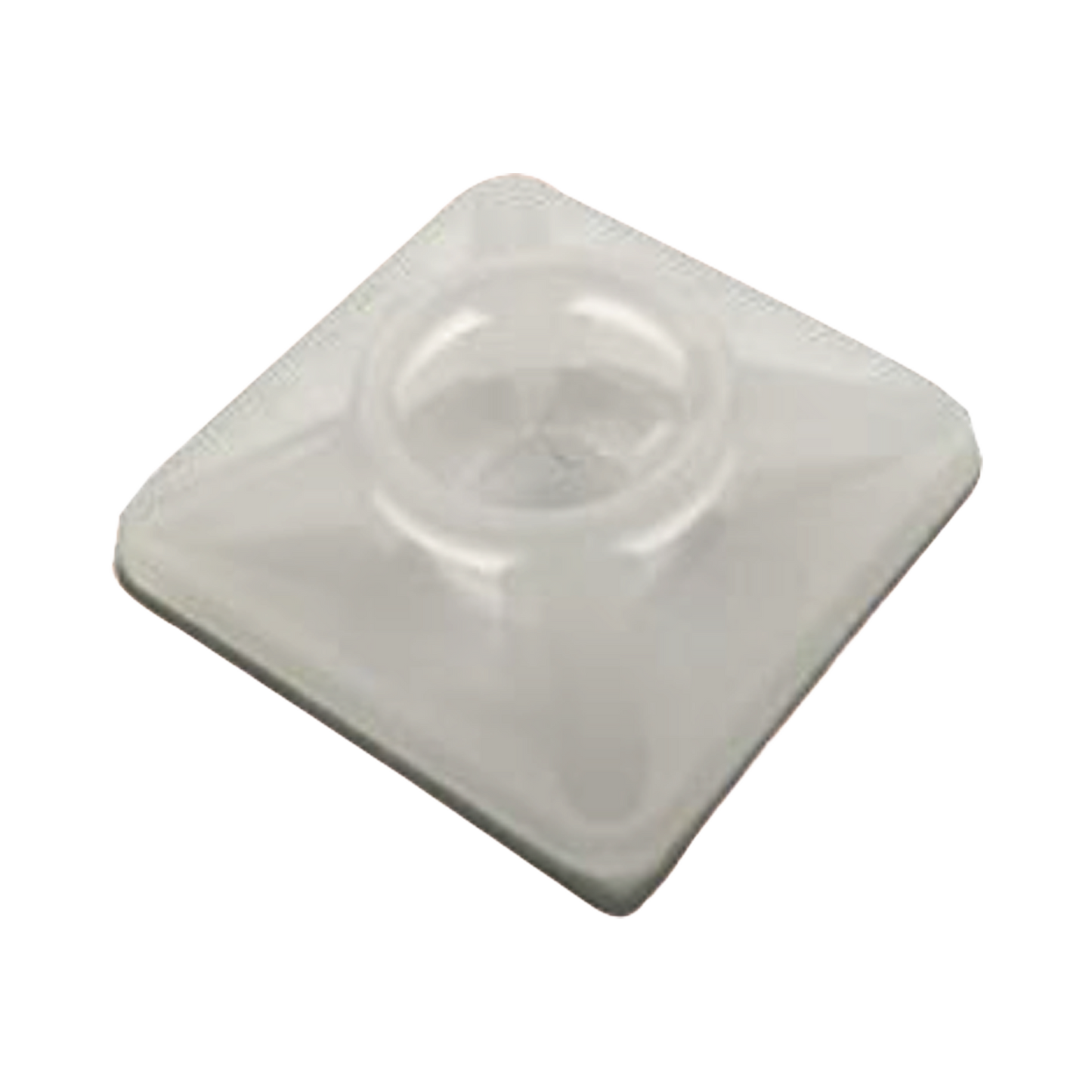 Base Autoadherible para Cinchos Práctica y Eficiente para la Organización y Fijación de Cables, Fabricada en Nylon Resistente y de Color Natural con una Medida de 19x19 mm, Paquete con 100 Piezas (4210-00001)