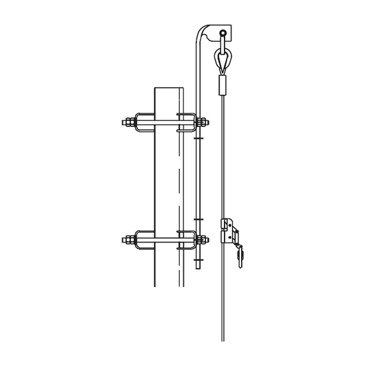 Línea de Vida para Torres Super Titan hasta 15 Metros de Altura (50 pies). Carro de Seguridad NO INCLUIDO.