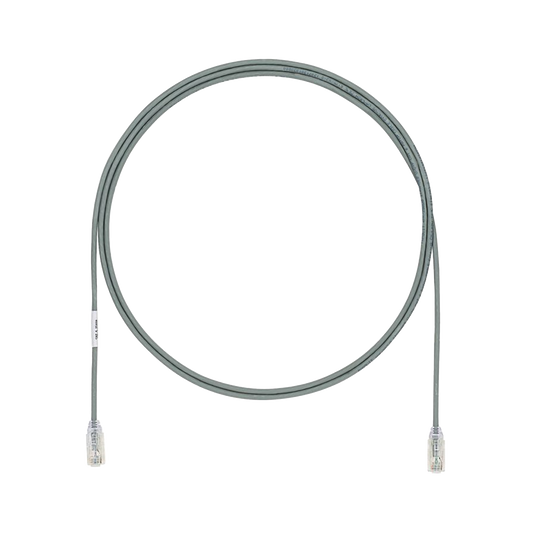 Cable de Parcheo TX6, UTP Cat6, Diámetro Reducido (28AWG), Color Gris, 5ft