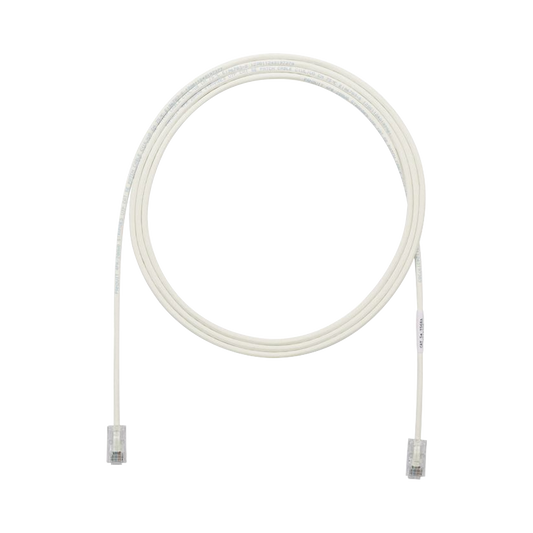 Cable de Parcheo UTP Cat6A, CM/LSZH, Diámetro Reducido (28AWG), Color Blanco Mate, 10 ft