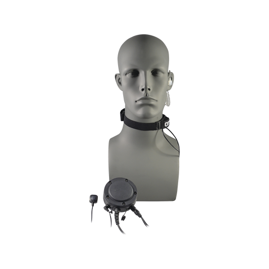 Micrófono de garganta de correa ajustable con tubo acústico transparente, con PTT grande con entrada para PTT de anillo para radios Motorola GP300/ DEP450 Y HYTERA SERIES TC500/600/700, PD506