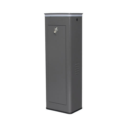 Barrera Vehicular Derecha / Soporta Brazo ARTICULADO de Hasta 4 Metros / Final de Carrera Ajustable Por Programación / Tiempo de Apertura de 3 Segundos / Con Corona Semaforizada