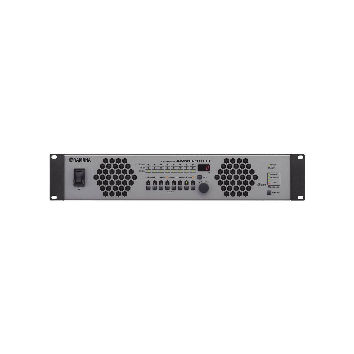 Amplificador de Audio Multicanal con Conexión Análoga / DANTE | 8 Canales, 280W | 8 OHMS | 70/100V