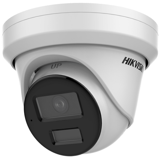 Turret IP 4 Megapixel / Lente 4 mm / Dual Light (40 mts IR + 40 mts Luz Blanca / DARKFIGHTER S / Microfono Integrado / Exterior IP67 / WDR 130 dB / 4 Analíticos: AcuSense, Deteccion Facial, Conteo de Personas por Cruce y Zona