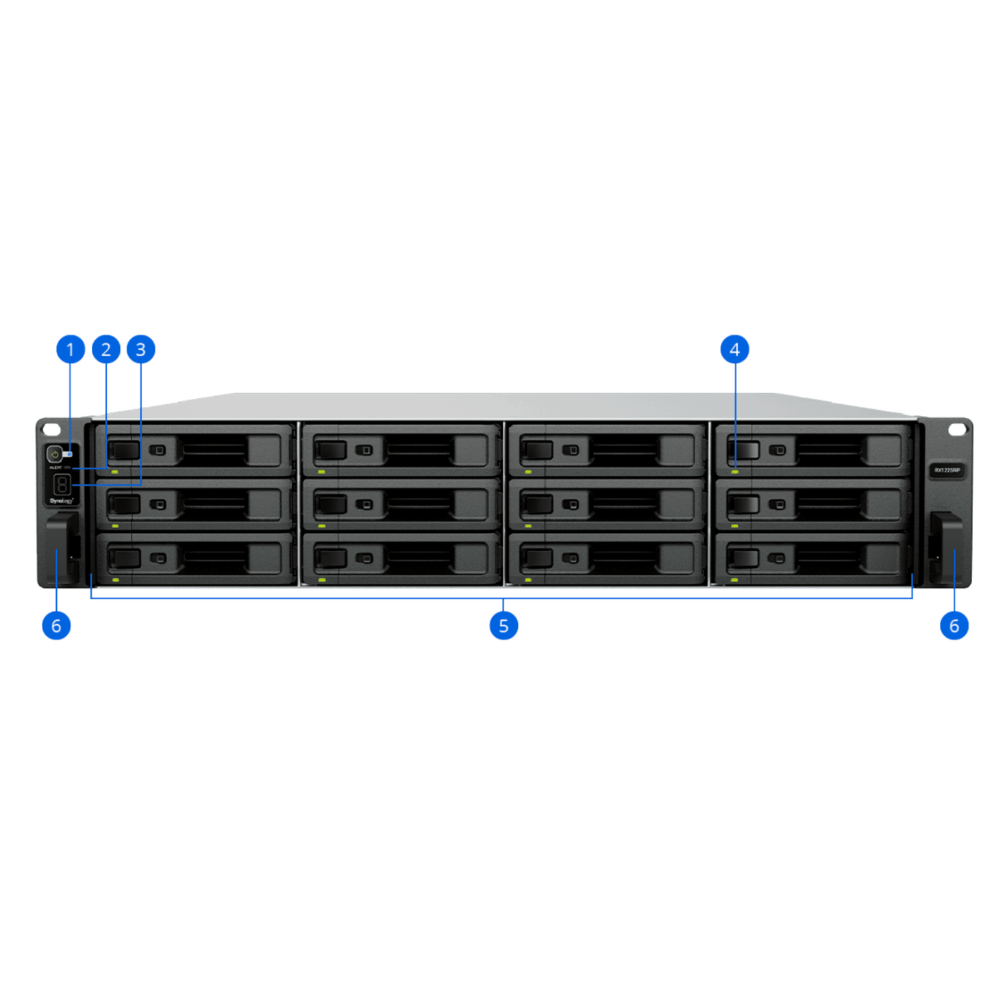 Unidad de Expansión Synology RX1225RP | 12 Bahías para Unidades 3.5" y 2.5" SATA HDD/SSD | Intercambio en Caliente | Fuente de Alimentación Redundante | Compatible con Synology DSM .