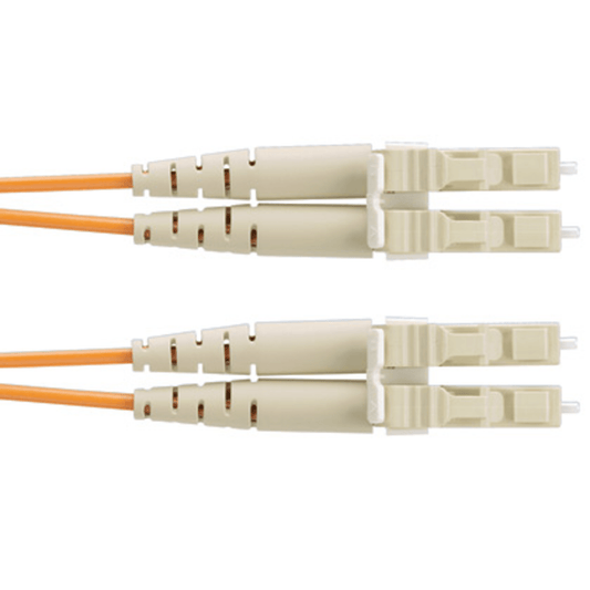 Jumper de Fibra Optica Multimodo 62.5/125 OM1, LC-LC Duplex, OFNR (Riser), Color Naranja, 2 Metros