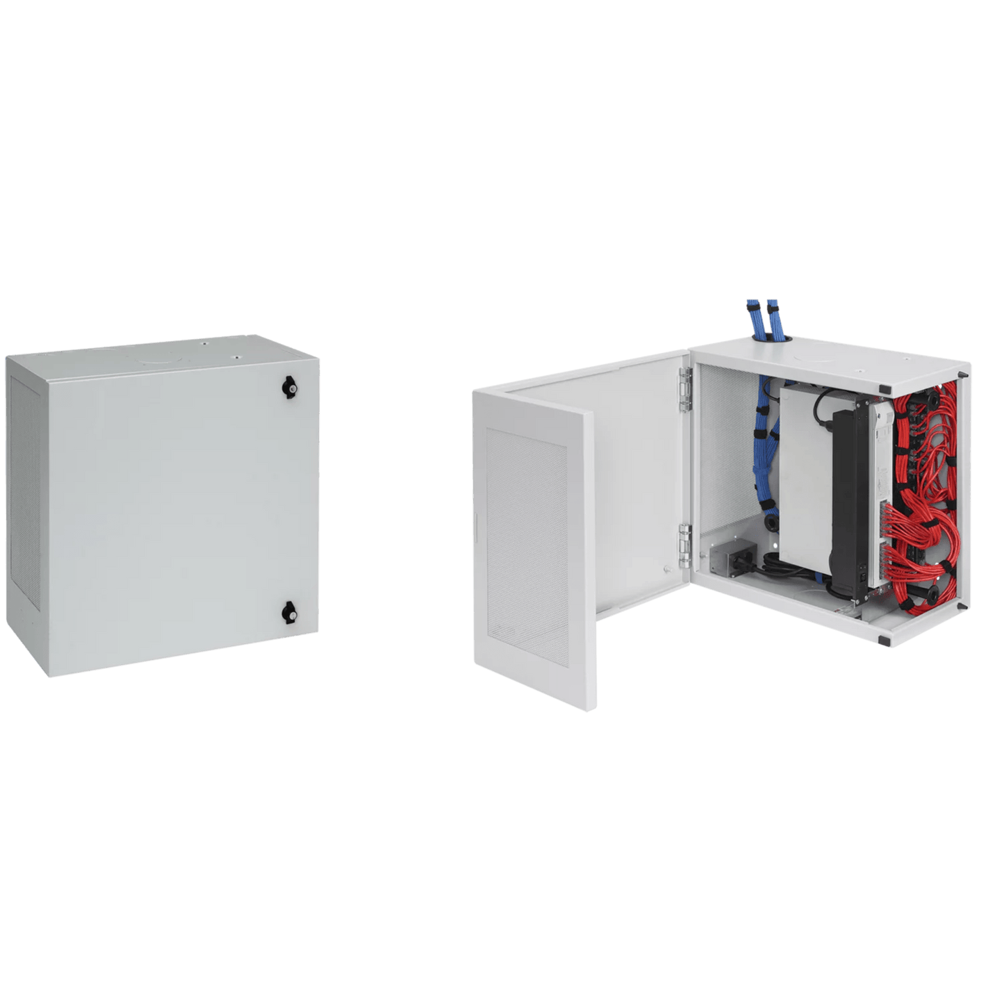 Gabinete de Montaje en Pared L-Box, 1219 x 610 x 313 mm, de Acero, 12 UR, Color Gris