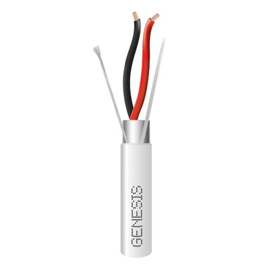 Carrete de 305 Metros de Cable / 2 x 14 AWG / BLINDADO / PLENUM / Color Blanco / Para Aplicaciones de Audio, Seguridad y Control