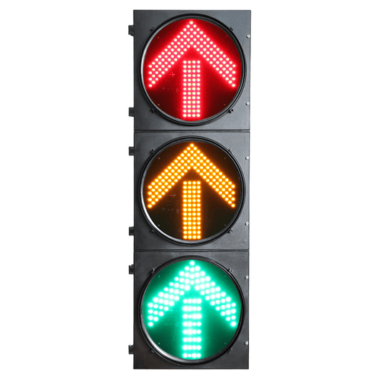 Semáforo de Tráfico Vertical / LED de Cuatro Elementos / Luces Rojas, Amarillas y Verdes / Carcasa PC y ABS / Acabado Mate / Protección IP53 / Transformador AC 24 V / Peso 20 kg