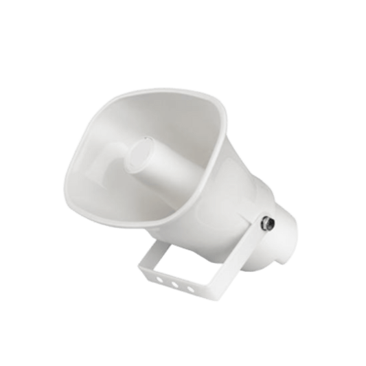 Altavoz Tipo Trompeta | 5 Watts - 30 Watts | Color Blanca | 100 V / 70 V | Material ABS | IP65 | Requiere amplificador