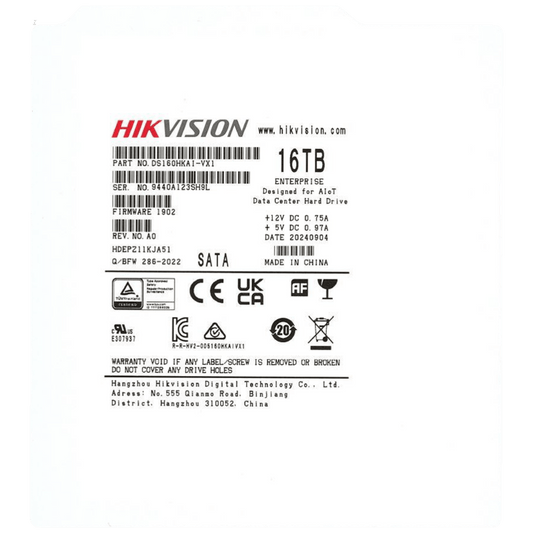 Disco Duro Empresarial / 16 TB / 7200 RPM / Interfaz SATA 6 Gb/s / Búfer de 512 MB / Diseñado para Operación 24/7 / Transferencia de 550 TB por Año