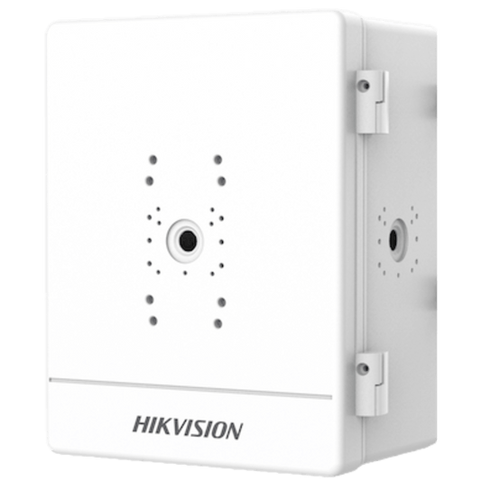 Caja para Videovigilancia para Exterior / Uso en Pared o Poste / IP66 / IK10 / Dimensiones: 387 X 432 X 225 mm / Soporta 3 Dispositivos (PTZ, Bocinas, Cámaras Fijas)