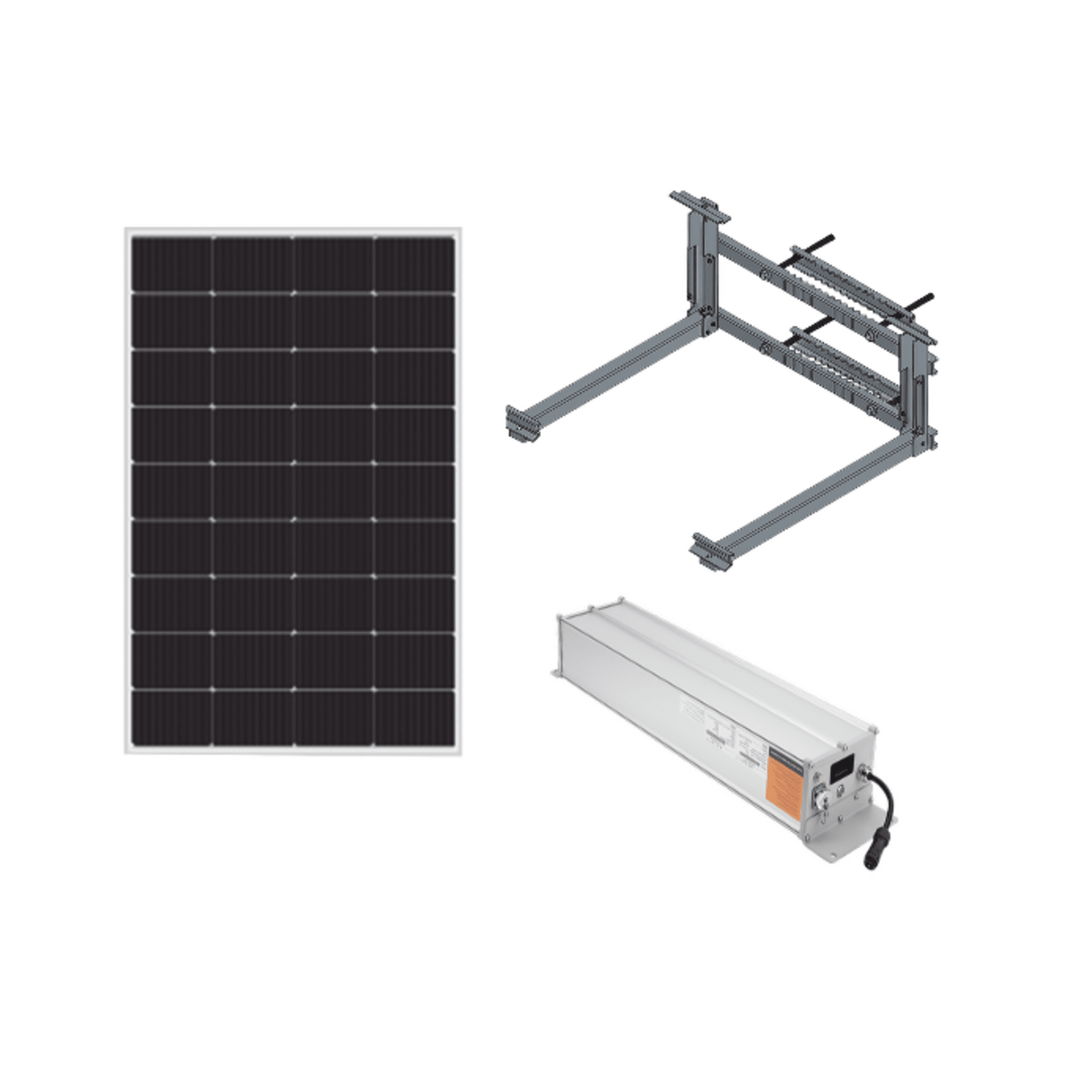 Kit Solar para alimentar hasta 30W, Salida 12/24 Vcc, Para alimentar camaras PTZ y Enlaces Punto a Punto, Panel Solar 180W, Bateria Litio 1280 Wh