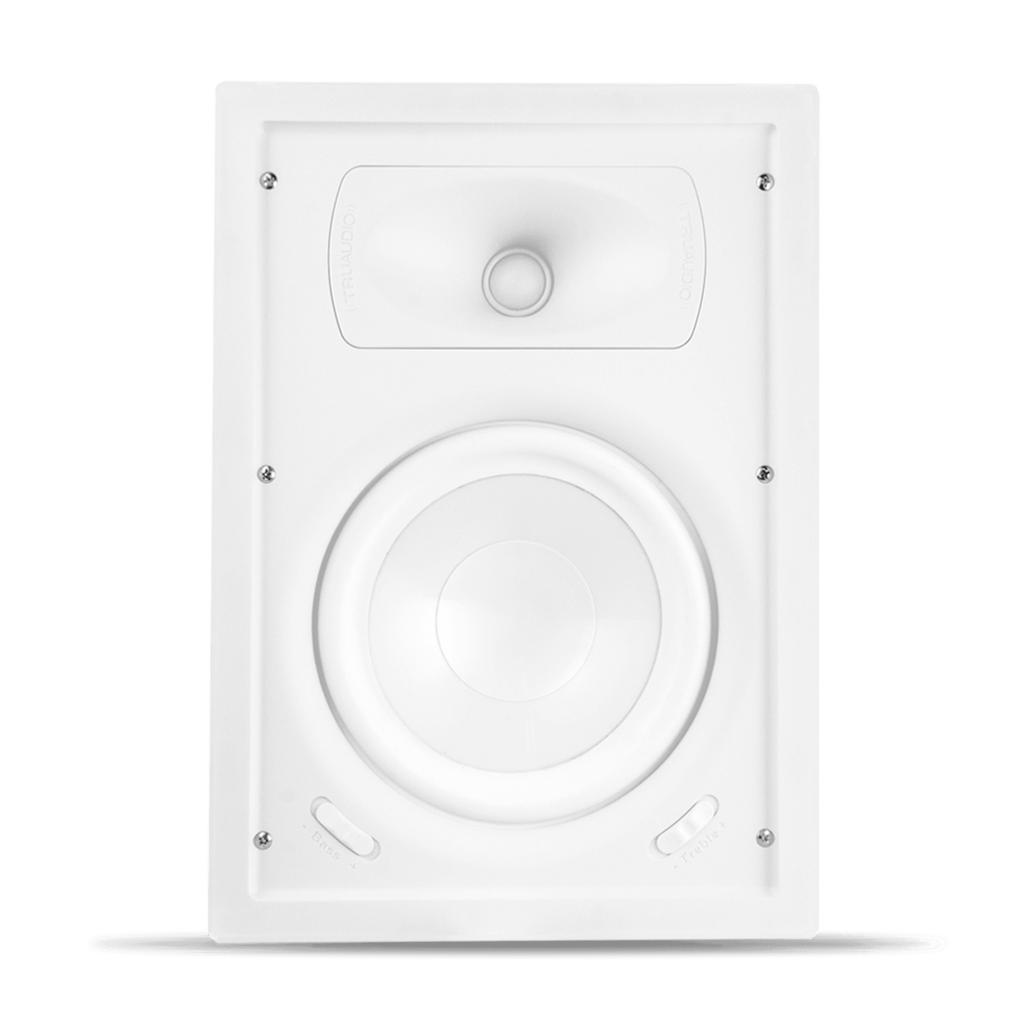 Speaker In-Wall TruAudio Ghost Series | 2 Way | Woofer 8in Polipropileno Blanco | Tweeter 1in | Potencia 5-125 W | Impedancia 8Ω | Rango de Frecuencia 40-20kHz | Sensibilidad 90dB
