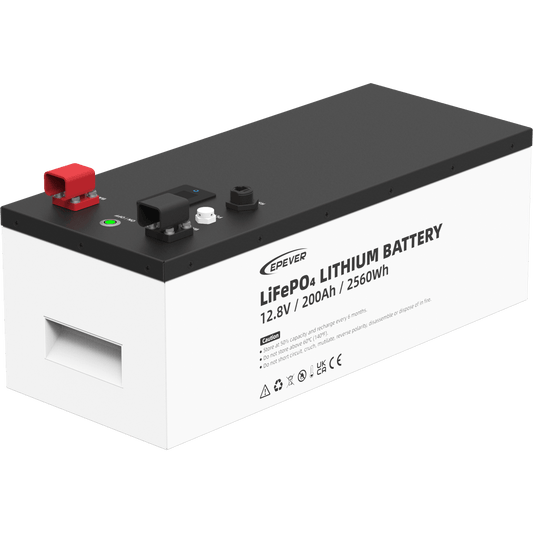 Batería de litio LiFeO4 12.8Vcc, 200Ah, 2.56Kwh, Pantalla LCD para Monitoreo Local, Carcasa Metálica