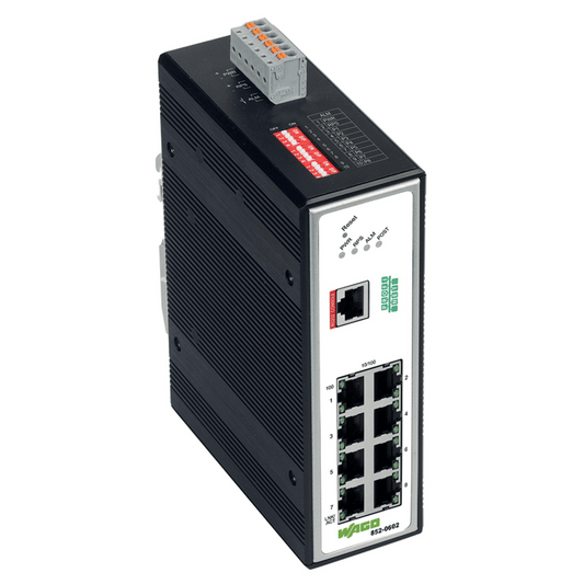 Switch Industrial Gestionable / 8 Puertos 100Base-TX / PROFINET Clase B / Alimentación Redundante 12-60 VCC / Rango de Temperatura -40 a +70 °C / IP30 / Montaje en Carril DIN