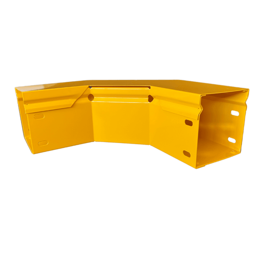 CHFIBER CURVA HORIZONTAL A 90° DE ALUMINIO PERALTE 4" ANCHO 4" RADIO 8" CON RECUBRIMIENTO EN PINTURA EPÓXICA, INCLUYE TAPA , UN PAR DE COPLES Y TORNILLERÍA.