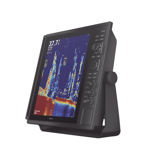 Pantalla Náutica GPSMAP 15" / Resolución XGA 1024x768 / Dual-Frequency Sonar 50/200 kHz / CHIRP Sonar Built-in / ClearVü y SideVü / Compatible con NMEA 2000 y 0183 / 2 Ranuras SD / IP26/IP27