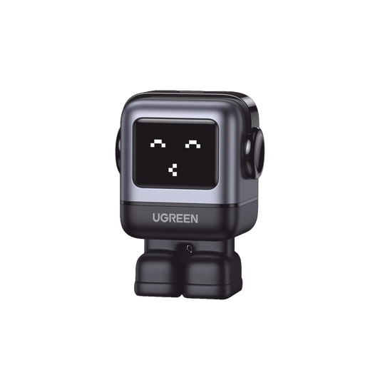 Cargador Mini GaNRobot 30W serie UNO | 1 USB-C de Carga Rápida | Tecnología GaN II | Multiprotocolo PD/QC/SCP/FCA | Carga Inteligente | Pantalla LED | Zapato Magnético Extraíble | Thermal Guard | Color Negro.