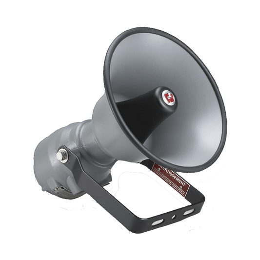 Altavoz amplificado a prueba de explosiones 302X SelecTone® Aprobado por CSFM y listado por UL y cUL para Clase I, División 1, Grupos B, C y D; Clase I, División 2, Grupo A; Clase II, División 2, Grupos F y G; Clase III 120-240 VC