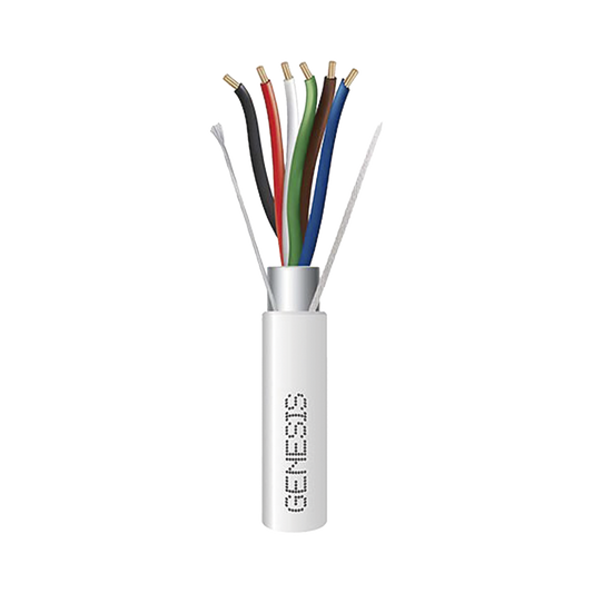 Carrete de 305 Metros / Cable de Cobre / 6 x 18 AWG  / Plenum / Color Blanco / Blindado / Para Aplicaciones de Alarmas de Intrusión / Control de Acceso / Automatización / Interfonos y Tv Porteros