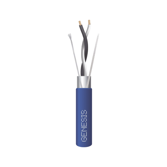 Bobina de 305 Metros / Cable 2 x 22 AWG / Color Azul / Blindado / Plenum / Trenzado para Aplicaciones de Transmisión de Datos a Alta Velocidad para Automatización, EIA-485, BACnet y otros Sistemas de Comunicación