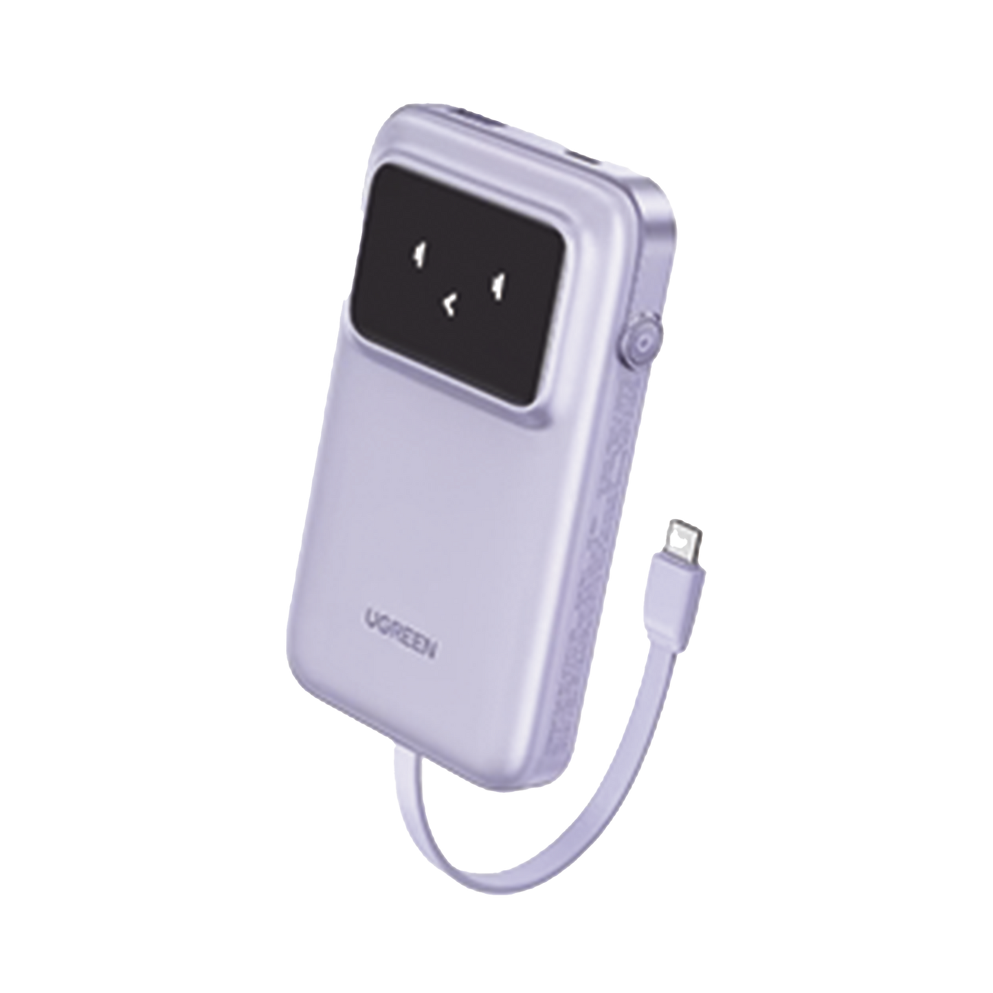 Power Bank Serie Uno |  10000mAh | 30W |  con Cable USB-C Incorporado | 2 Salidas 30W Max. | Pantalla Inteligente | Carcasa Ignifuga | Aprobado por Aerolíneas.| Color Purple.