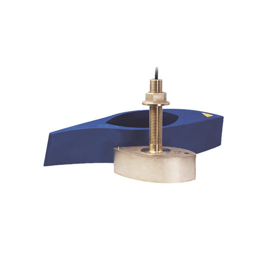 Transductor B260 de 1 kW en frecuencia 50/200 kHz, montaje a través del casco de bronce a cable pelado, con sensores de profundidad, velocidad y temperatura