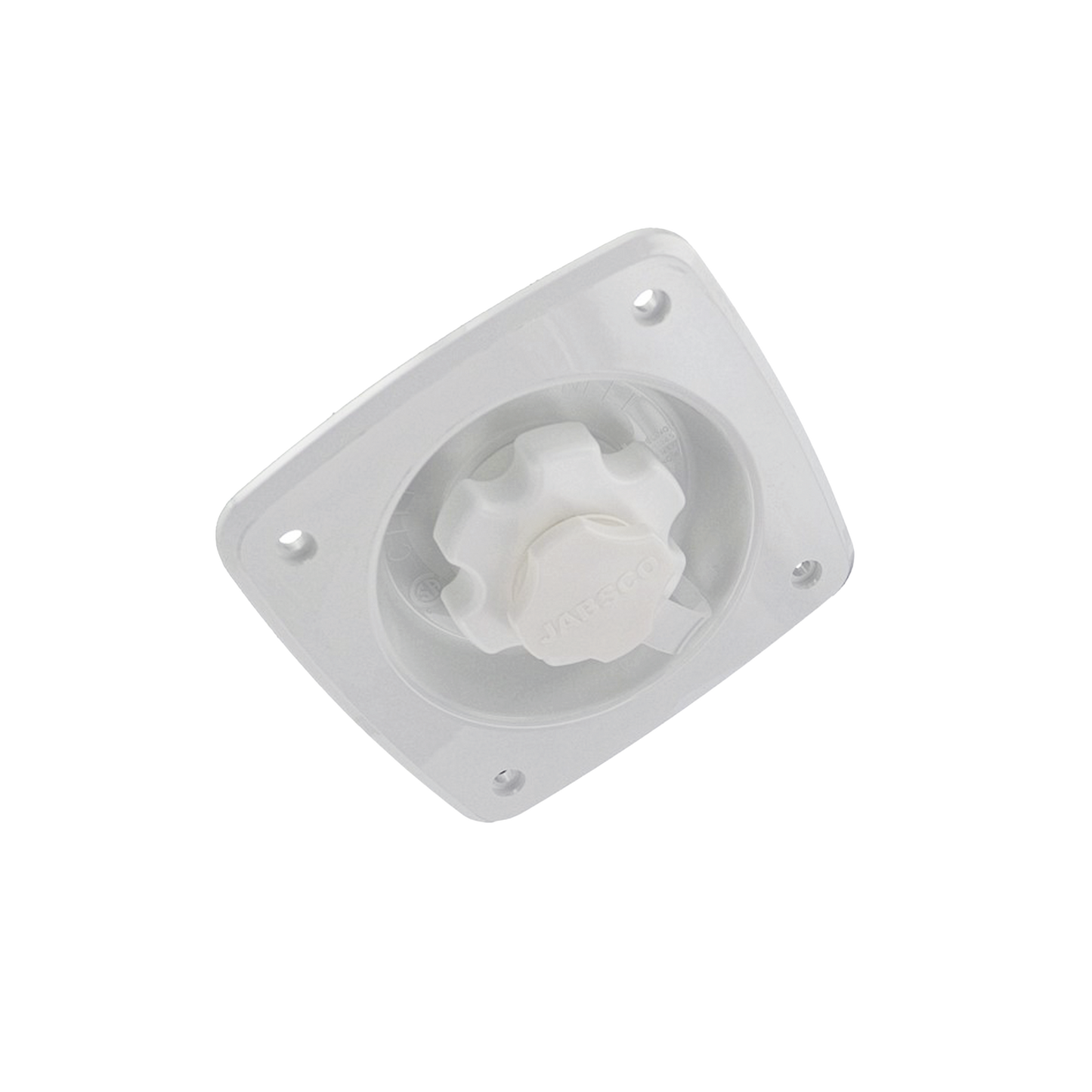 Regulador de presión de agua color blanco.