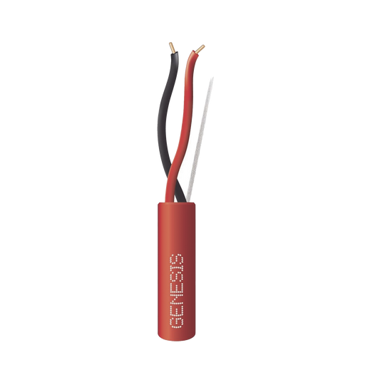 Carrete de 305 Metros de Alambre / 2 x 18 AWG / Plenum / Tipo FPLP-CL3P, FT6 / Color Rojo / Plenum / Para Aplicaciones en Sistemas de Detección de Incendio y Sistemas de Evacuación